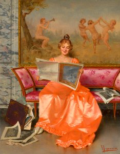 Vittorio Reggianini (italian) - Reading an art journal