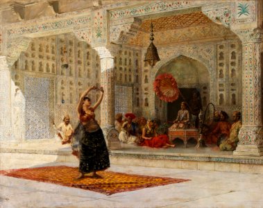 Edwin Lord Weeks (american, 1849-1903)- "The nautch". Free illustration for personal and commercial use.