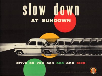 Slow down at sundown. Free illustration for personal and commercial use.