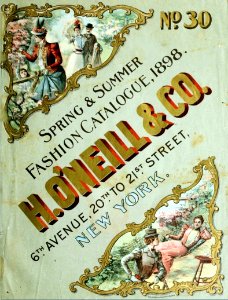 1898 Vintage Fashion - H.O'Neill & Co of New York, Catalogue for Spring & Summer (Cover). Free illustration for personal and commercial use.