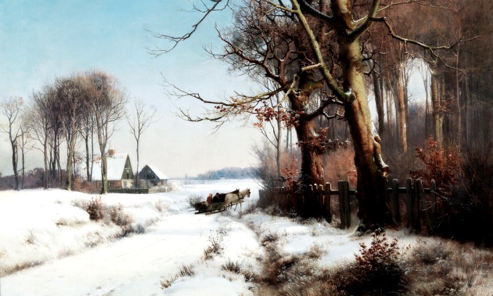 winter ... on a horse-drawn sledge