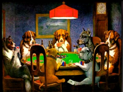 Poker cards humor. Free illustration for personal and commercial use.