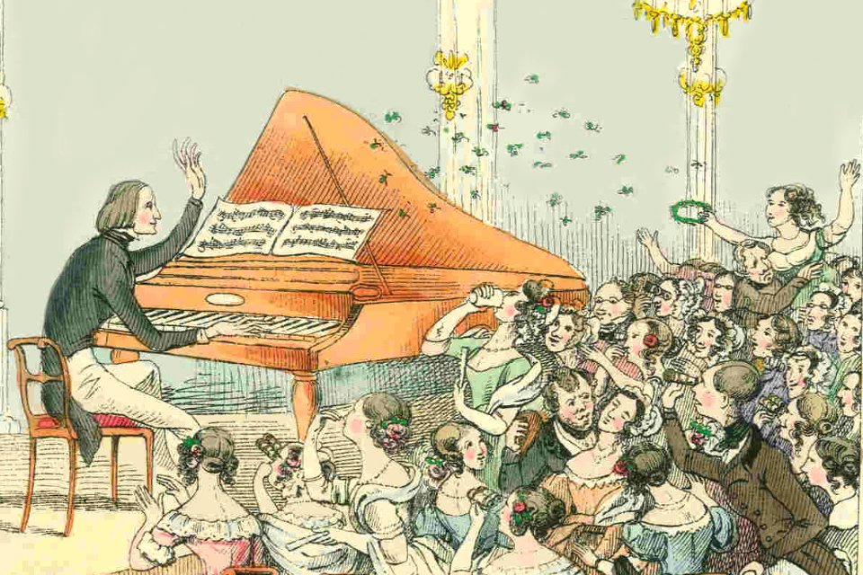 Liszt in concert, 1842 by Theodor Hosemann