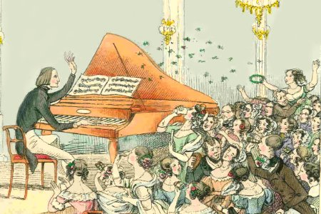 Liszt in concert, 1842 by Theodor Hosemann