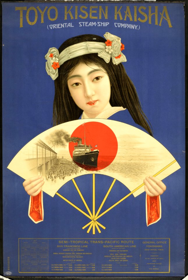 Toyo Kisen Kaisha = Oriental Steam-Ship Company (Woman with a fan) (rbm-coll3020-01-03)