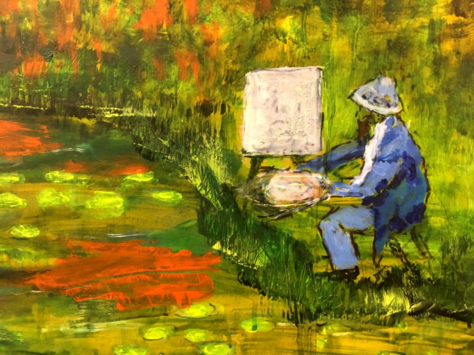 Monet - part of a painting of him painting waterlilies - by me