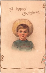 A happy Christmas (1880s). Free illustration for personal and commercial use.