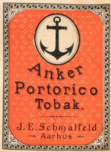 Anker Porto Ricco Tobak, Scmalfeld Tobakskompagni. Free illustration for personal and commercial use.