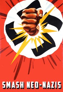 Smash Neo-Nazis poster. This image is in the public domain. Free illustration for personal and commercial use.
