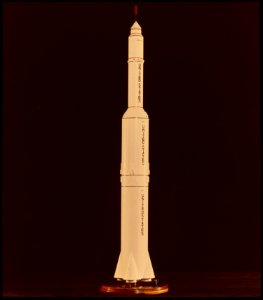 Model of early version of the Apollo launch vehicle