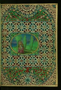 Lace Book of Marie de' Medici, Flight into Egypt, Walters Manuscript W.494, fol. 6r
