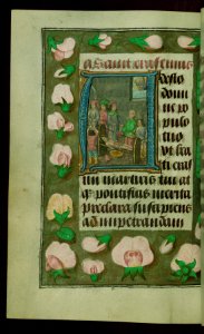 Hours of Duke Adolph of Cleves, Initial "A" with St. Erasmus, Walters Manuscript W.439, fol. 69v