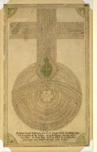 Single leaf with Lutheran devotional design, Orb of the Empire created through devotional writing, Walters Manuscript W.728, fol. W.728r