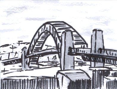 Sydney's Harbour Bridge, Australia. Free illustration for personal and commercial use.