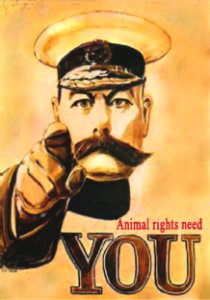 Animal Rights Need You. Free illustration for personal and commercial use.