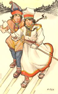 Stenberg old swedish Sami postcard