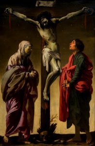 The Crucifixion with the Virgin and Saint John. Free illustration for personal and commercial use.
