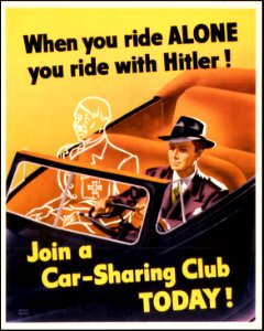 Car-Sharing Club Poster by Weimer Pursell (1943), US Government Printing Office. Free illustration for personal and commercial use.