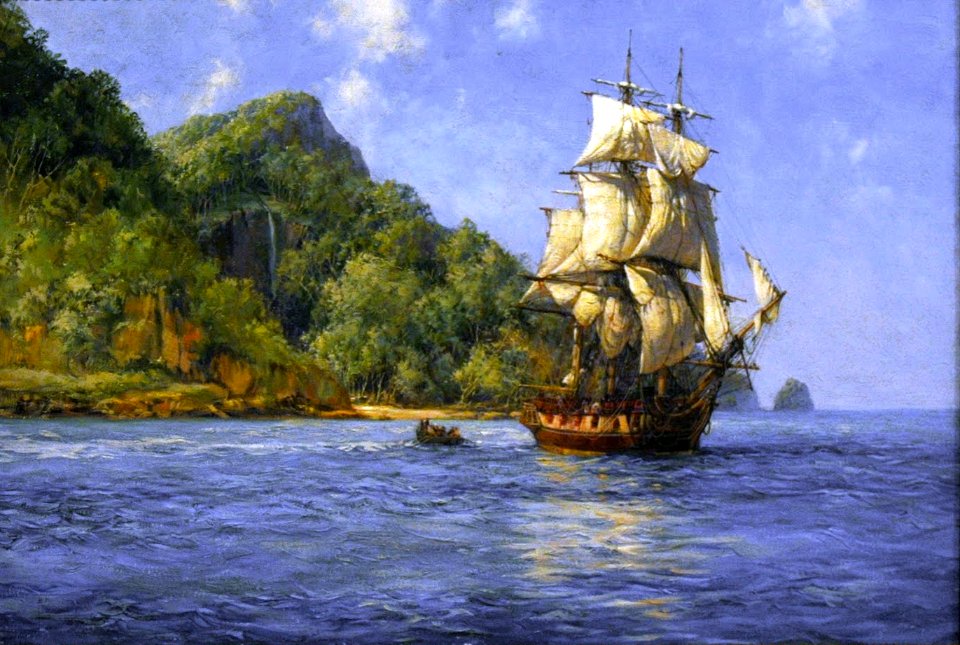Montague Dawson - Treasure Island (Cocos)
