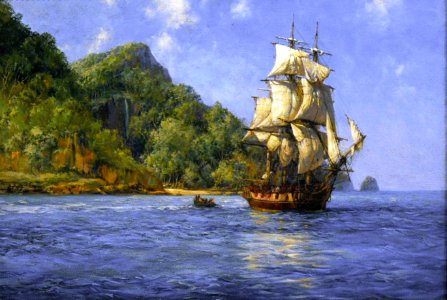 Montague Dawson - Treasure Island (Cocos)