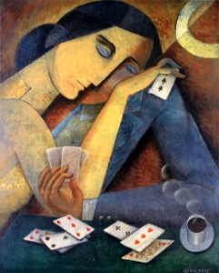 Aurel Richter - Young Woman with Cards