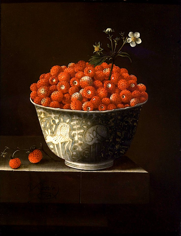 Adriaen Coorte - Wild Strawberries in a Wan Li Bowl
