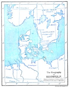 Map of Beowulf. Free illustration for personal and commercial use.