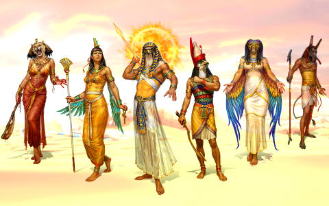 Ito's - Egyptian gods wallpaper. Free illustration for personal and commercial use.