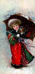 Christmas Illustration, c1890. Free illustration for personal and commercial use.