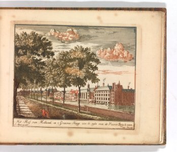 'Het Hof van Holland; in 's Graven-Hage, aan de zyde van de Veiver Berg te zien'', in- Tooneel Der Voornaamste Nederlands Huizen, En Lust Hoven, Naar T Leven Afgebeeld MET DP-1664-018