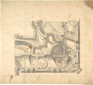 1-4 Design for a Painted Ceiling, architectural perspective MET DP803454