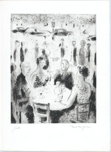 "Tertulia de café", a group of figures seated around a table (number 5) MET DP876077
