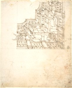 1-4 Design for a Painted Ceiling, with the Arms of a Cardinal in the Corner MET DP803451