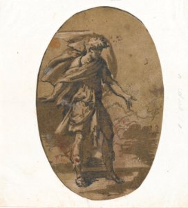 'Surprise' represented by a man with his arms outstretched MET DP876900