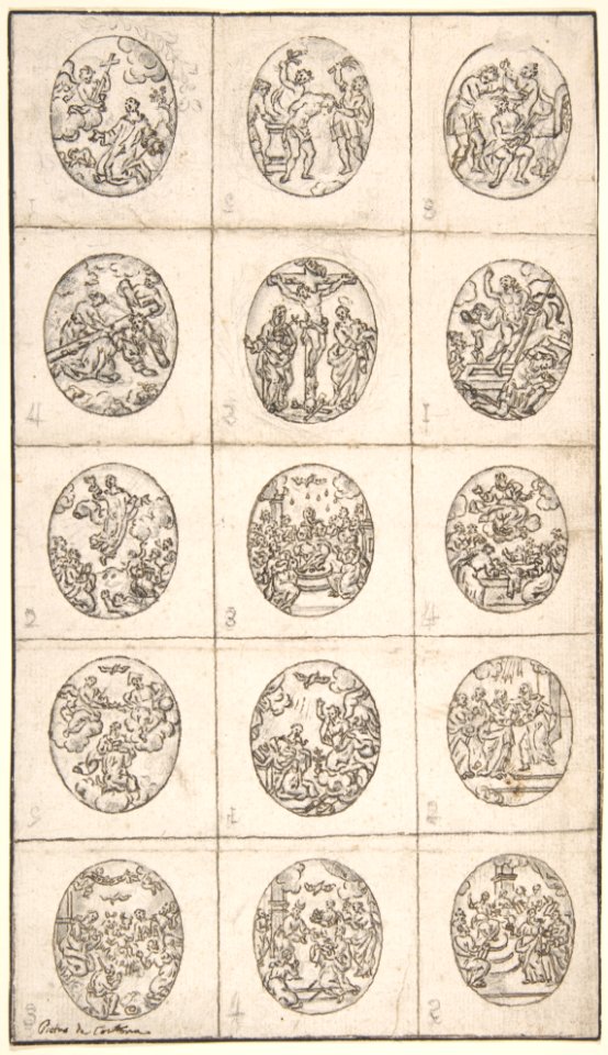 15 Oval Scenes From the Life of Christ and a Scene of a Saint Adoring the Holy Cross MET DP802722