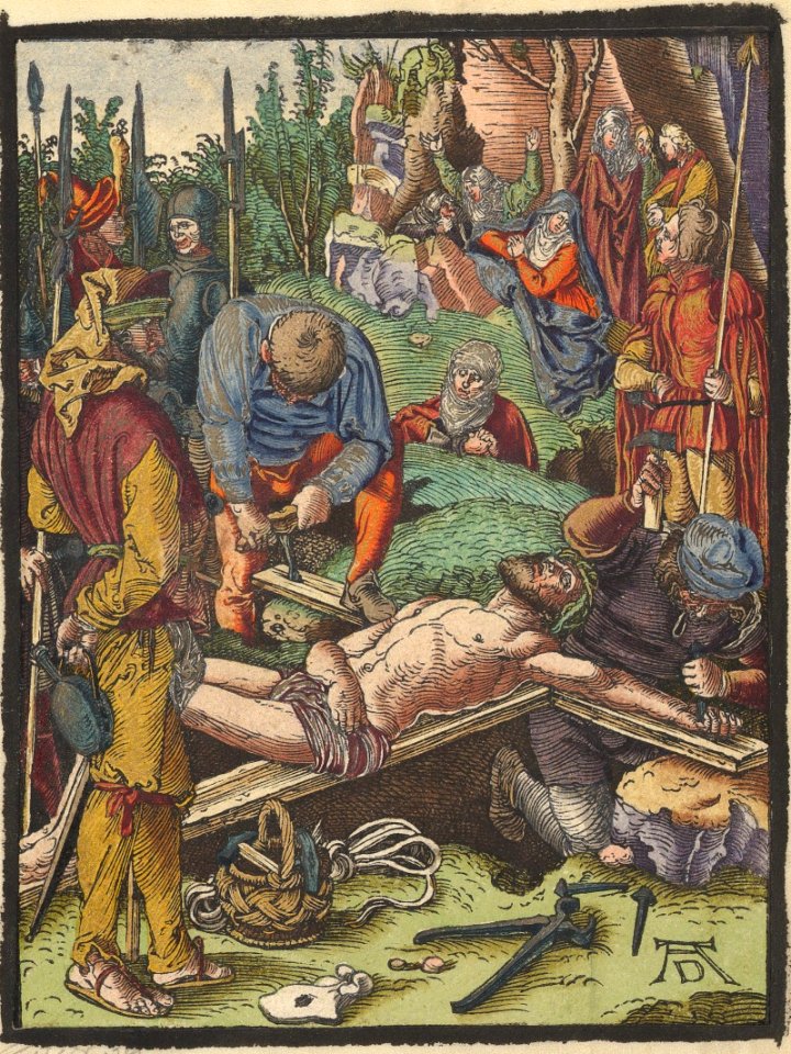 1509-1510, Christ Nailed to the Cross, from the Small Woodcut Passion MET DP820401 (cropped)