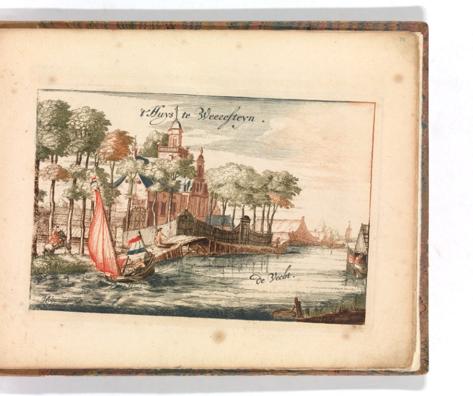 ' 't Huys Weeresteyn by the river Vecht' in- Tooneel Der Voornaamste Nederlands Huizen, En Lust Hoven, Naar T Leven Afgebeeld MET DP-1664-042