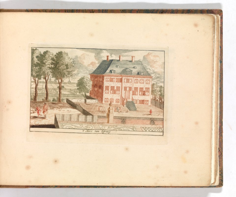' 't Huis van Spiring', in- Tooneel Der Voornaamste Nederlands Huizen, En Lust Hoven, Naar T Leven Afgebeeld MET DP-1664-027