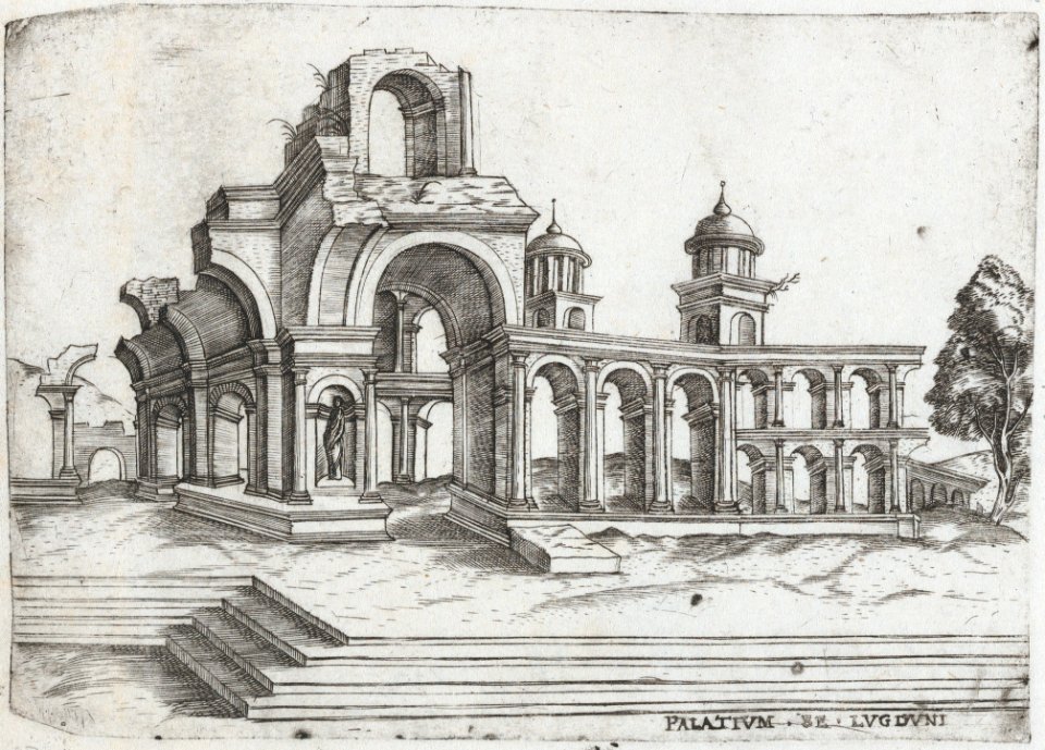 -Templum Saturni - State before name-, from a Series of Prints depicting (reconstructed) Buildings from Roman Antiquity MET DP874994