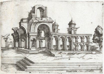 -Templum Saturni - State before name-, from a Series of Prints depicting (reconstructed) Buildings from Roman Antiquity MET DP874994
