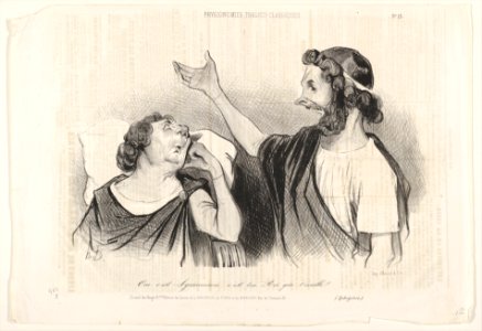 "Oui c'est Agamemnon c'est ton Roi qui t'éveille!..." (Iphigénie), plate 13 from the series Physionomies tragico-classiques, published in Le Charivari MET DP832856