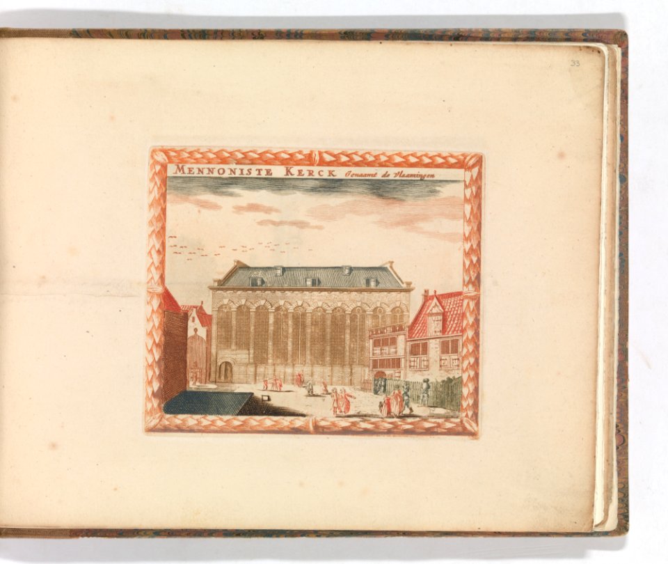 'Mennoniste Kerckf', in- Tooneel Der Voornaamste Nederlands Huizen, En Lust Hoven, Naar T Leven Afgebeeld MET DP-1664-038