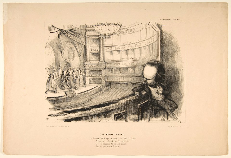 'Les Bulos Graves', Victor Hugo at his play 'Les Burgraves', from 'La Caricature' MET DP818603