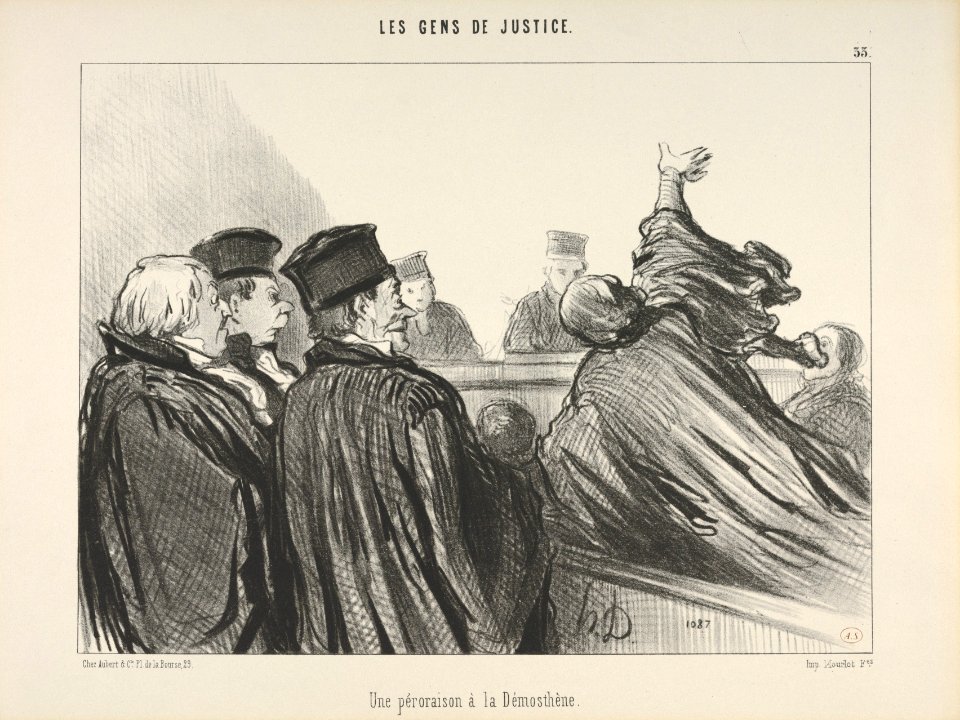 "Une péroraison à la Démosthène," plate 33 from Les Gens de Justice MET DP833795