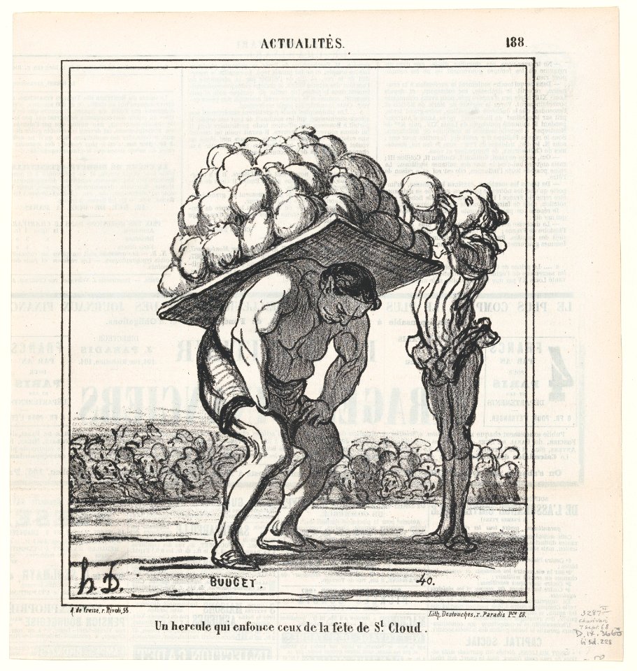 A Hercules who even beats those at the Saint-Cloud Fair, from 'News of the day,' published in Le Charivari, September 7, 1868 MET DP877723
