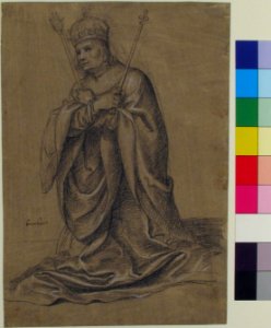A Kneeling King of France Holding the Scepters of Royal Authority MET 60.142.1