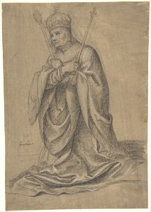 A Kneeling King of France Holding the Scepters of Royal Authority MET DP805447