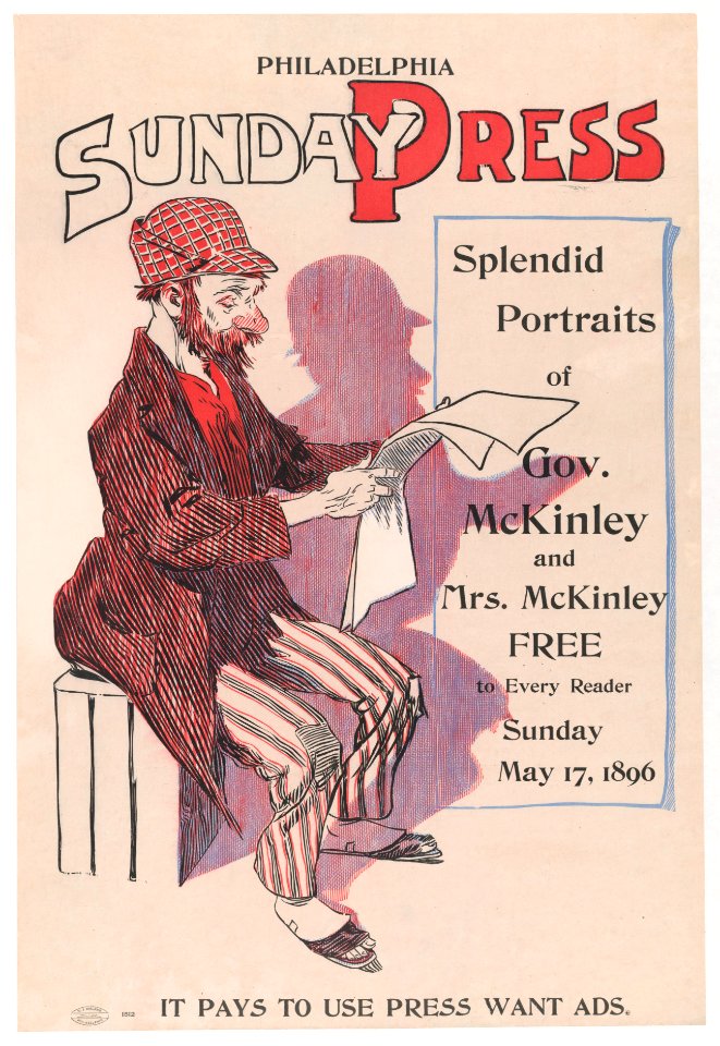 Advertisement for Philadelphia Sunday Press- May 17, 1896 MET DP866326