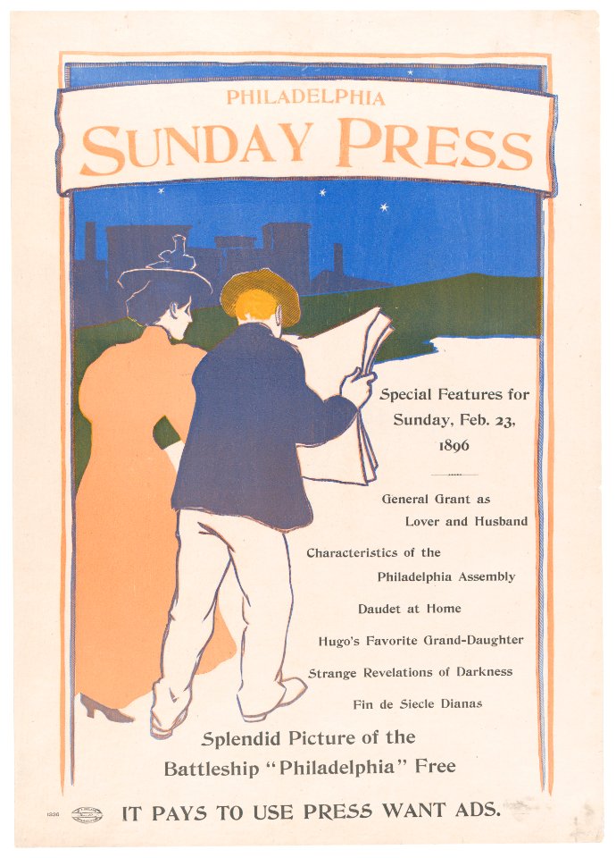 Advertisement for Philadelphia Sunday Press- February 23, 1896 MET DP866317