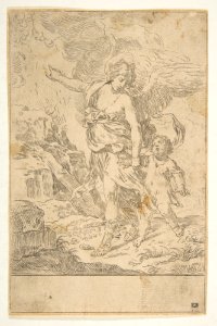 A guardian angel walking with a child MET DP815132
